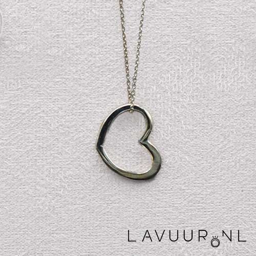 Zilveren hart hanger