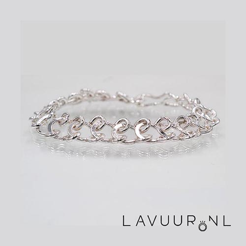 Zilveren schakelarmband