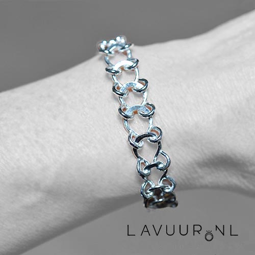 Zilveren schakelarmband